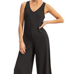 Black V-Neck Sleeveless Wide Leg Jumpsuit