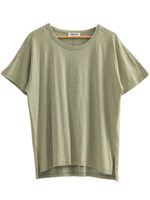 Sage Green Short Sleeve Relaxed Basic Washed Tee