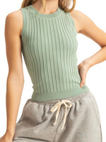 Sage Green Essential Ribbed Tank Top