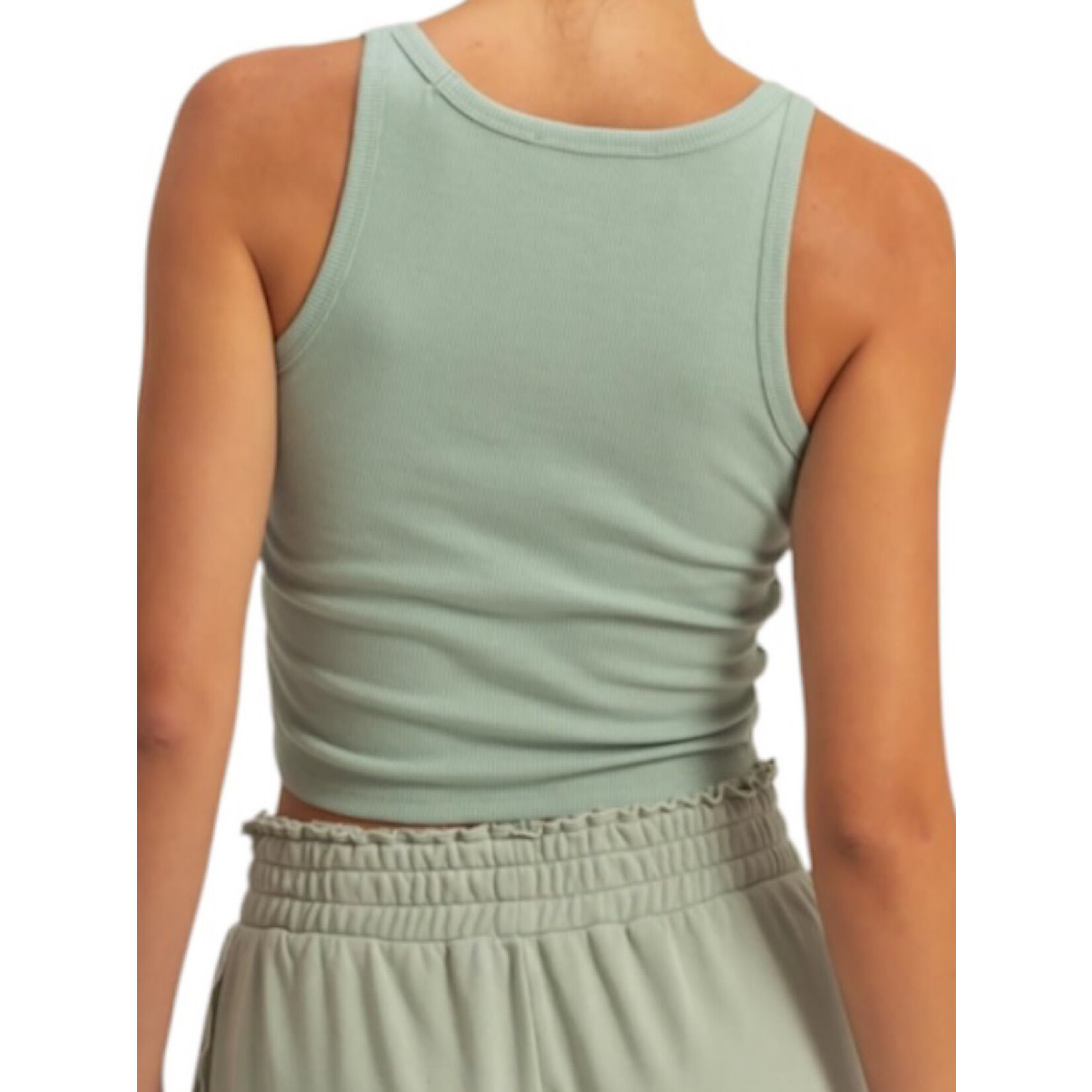 Sage Green Scoop Neck Bodycon Tank