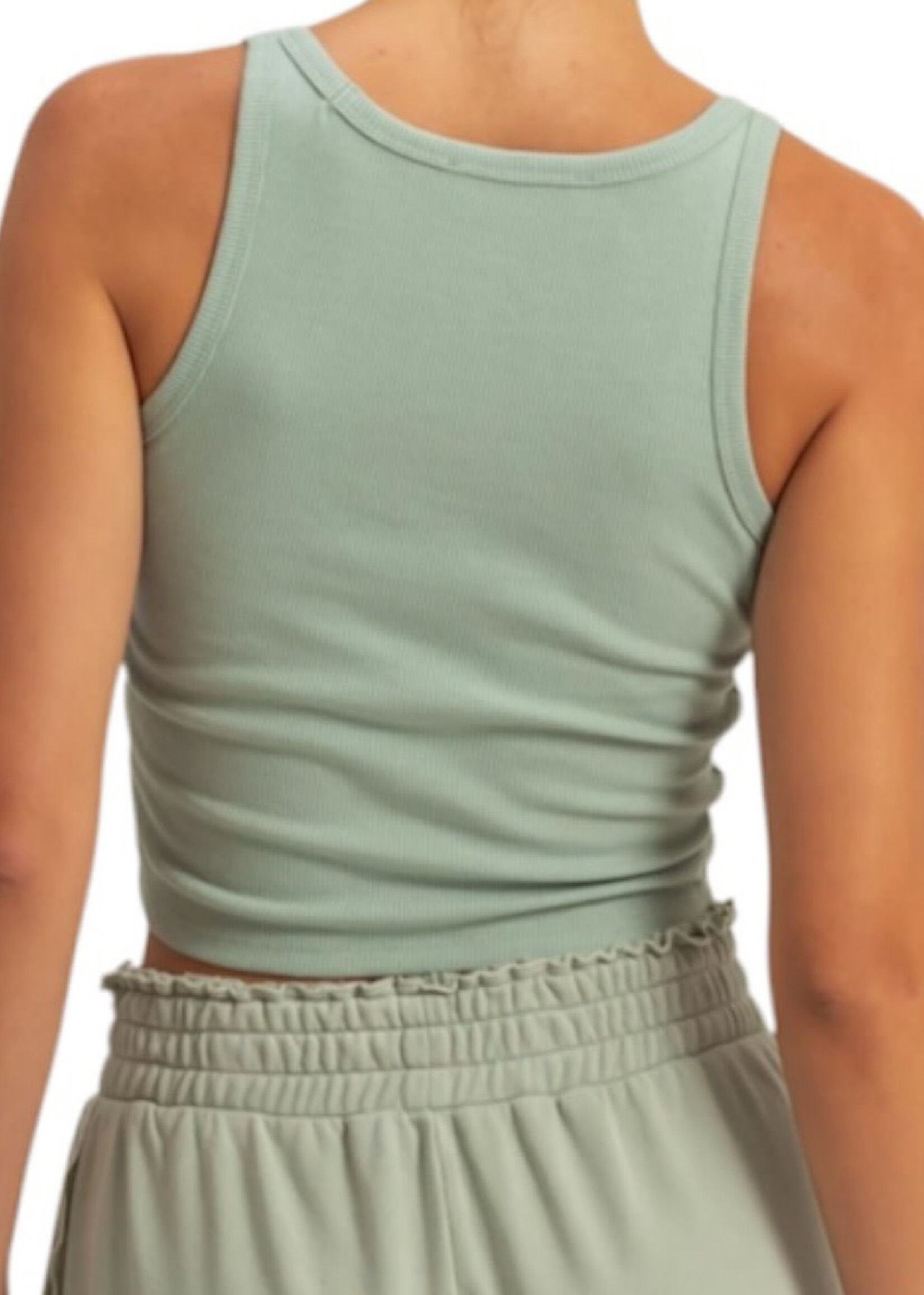 Sage Green Scoop Neck Bodycon Tank