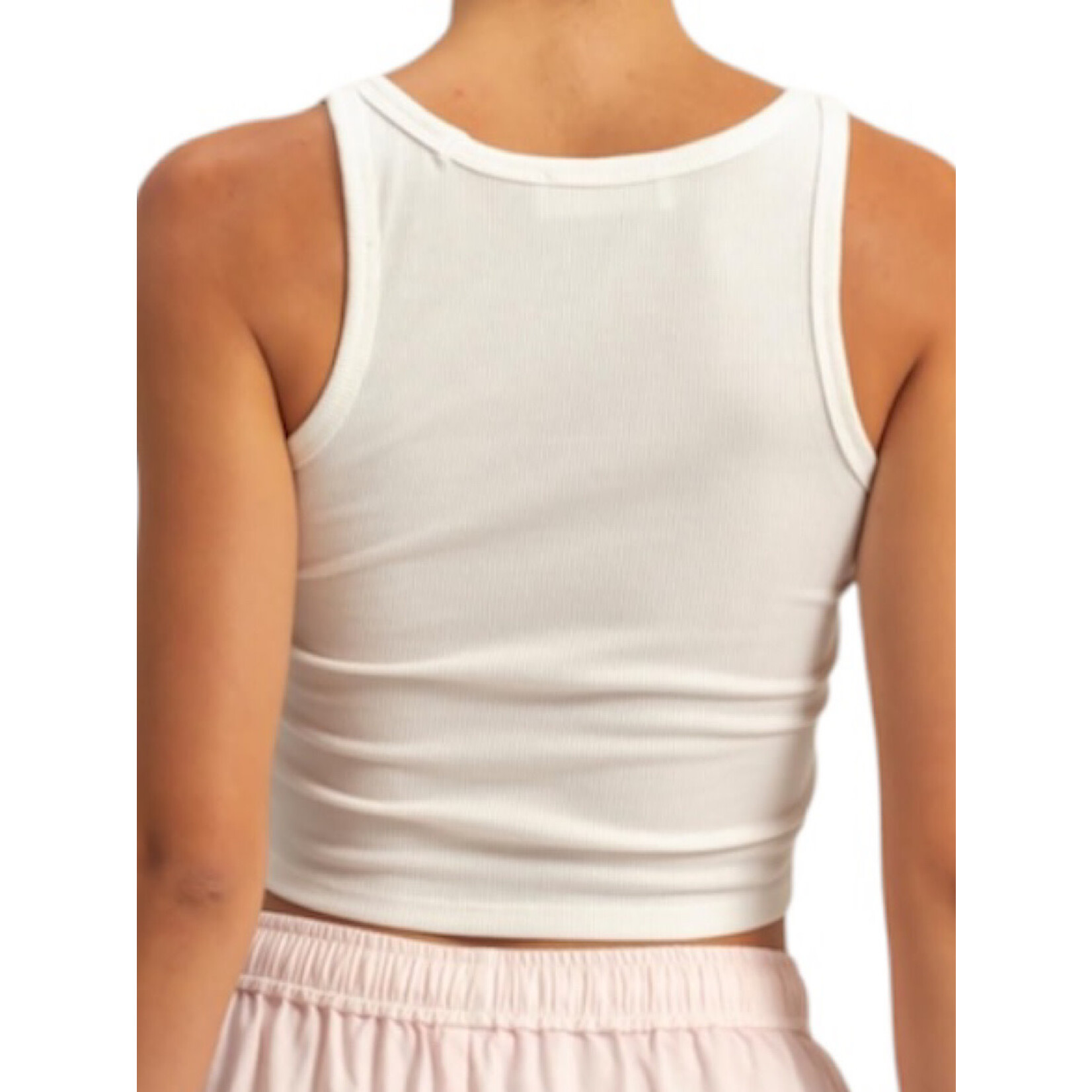 Off White Scoop Neck Bodycon Tank