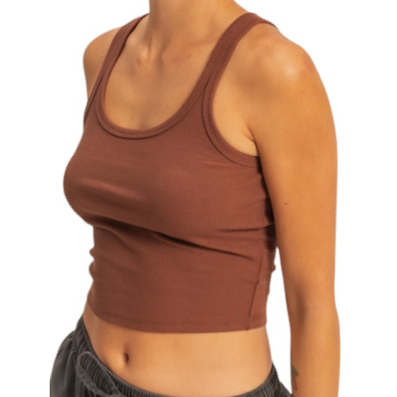 Chestnut Scoop Neck Bodycon Tank