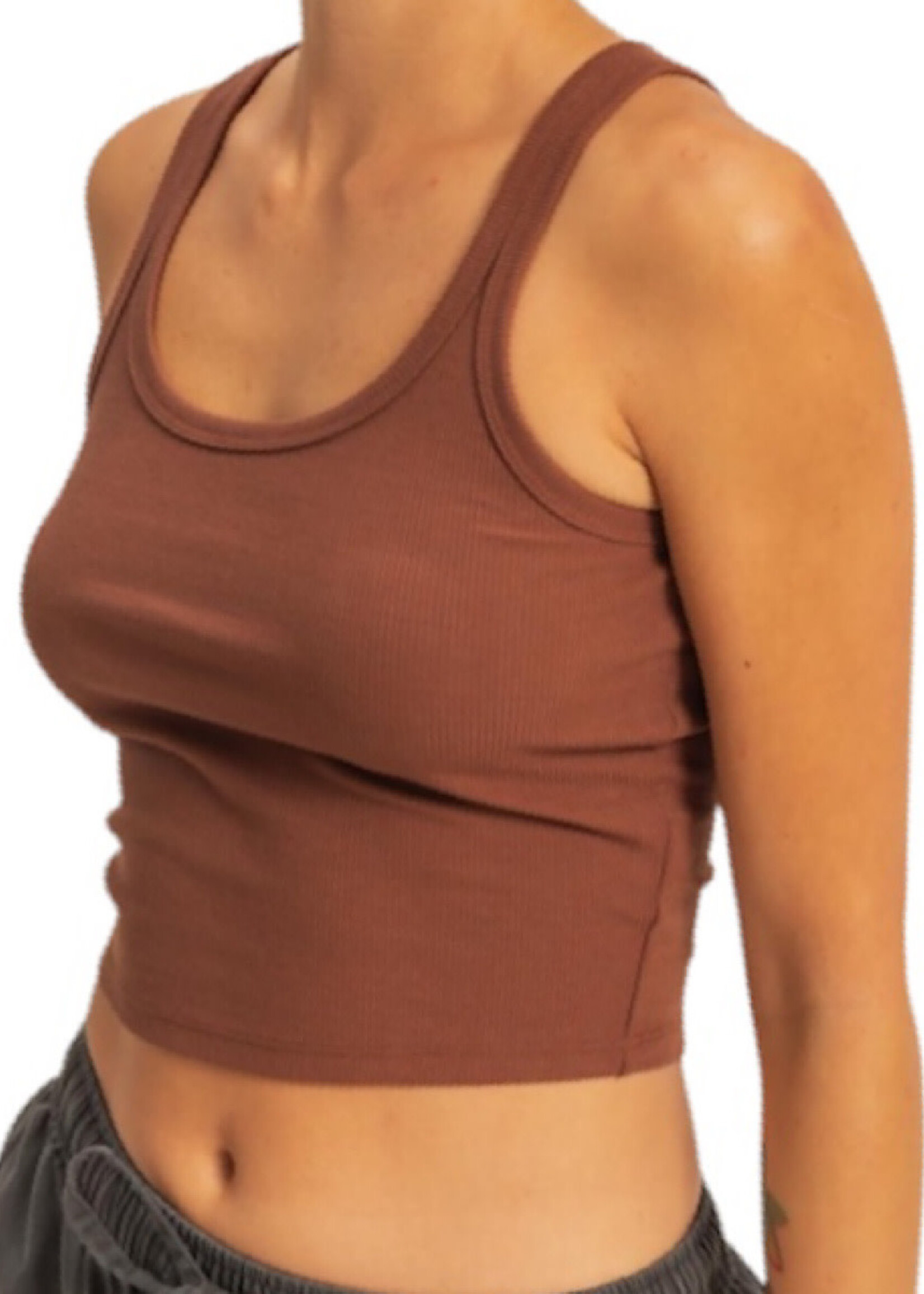 Chestnut Scoop Neck Bodycon Tank