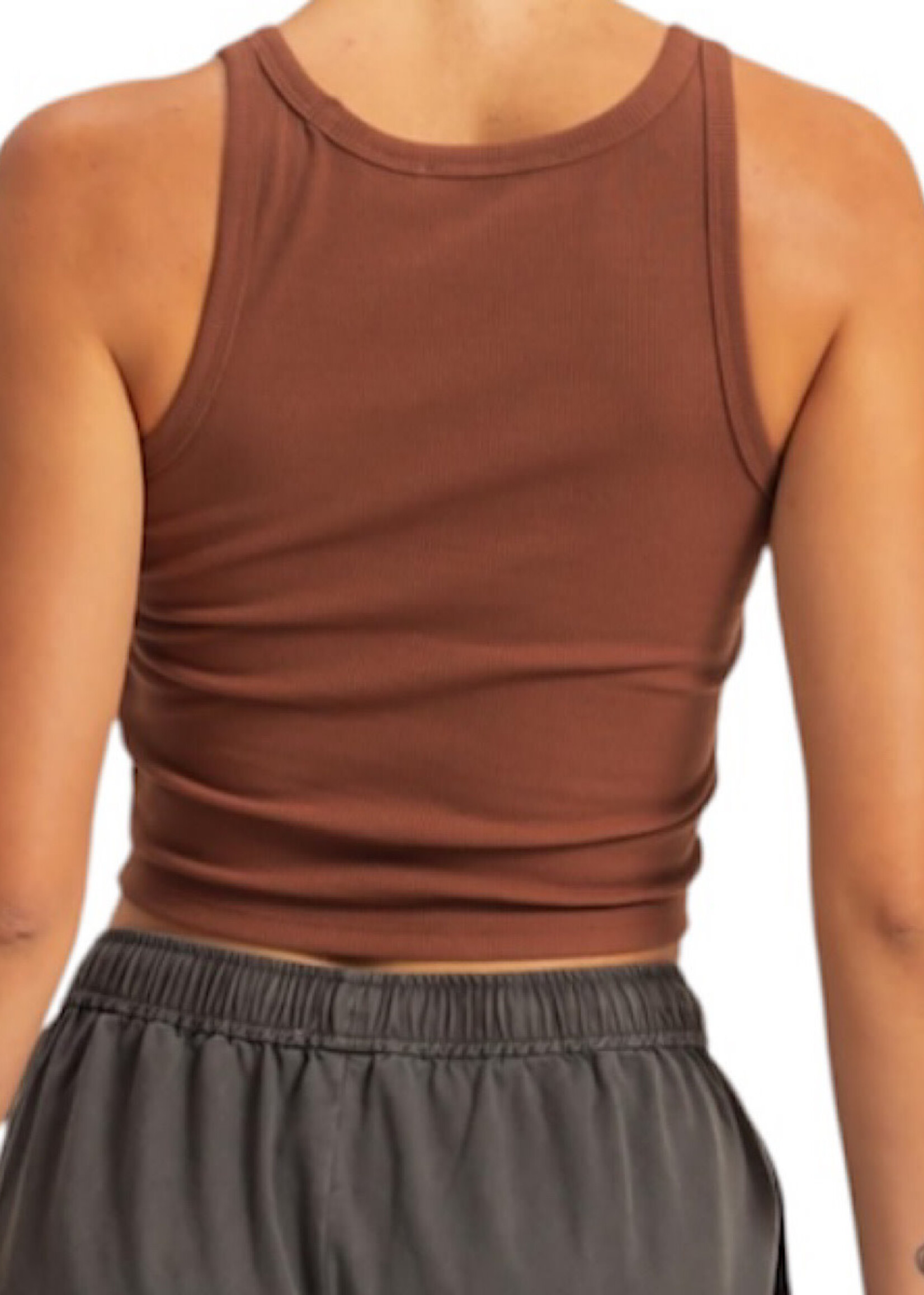 Chestnut Scoop Neck Bodycon Tank