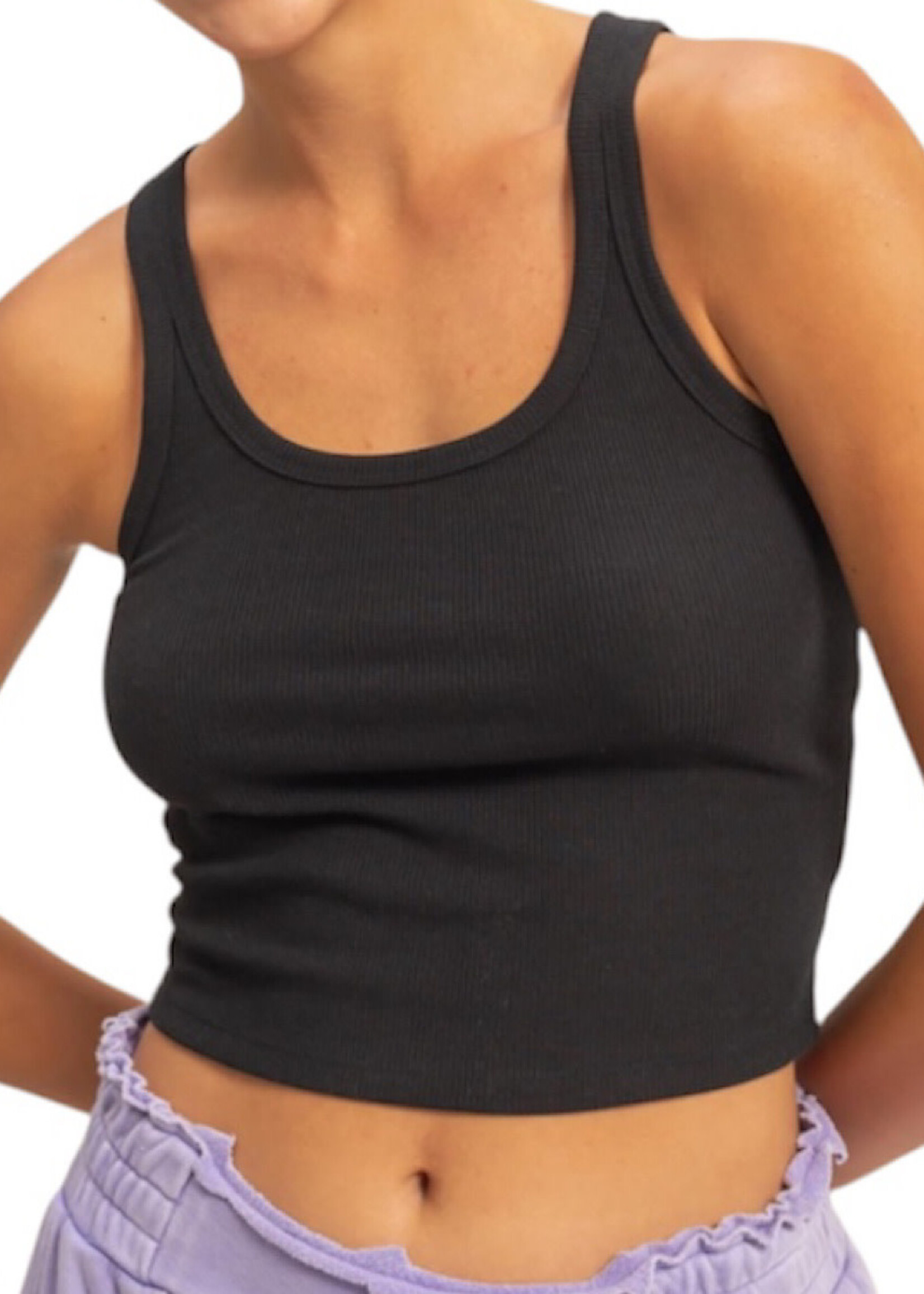 Black Scoop Neck Bodycon Tank