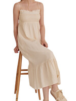 Ivory Spaghetti Strap Ruffle Maxi Dress