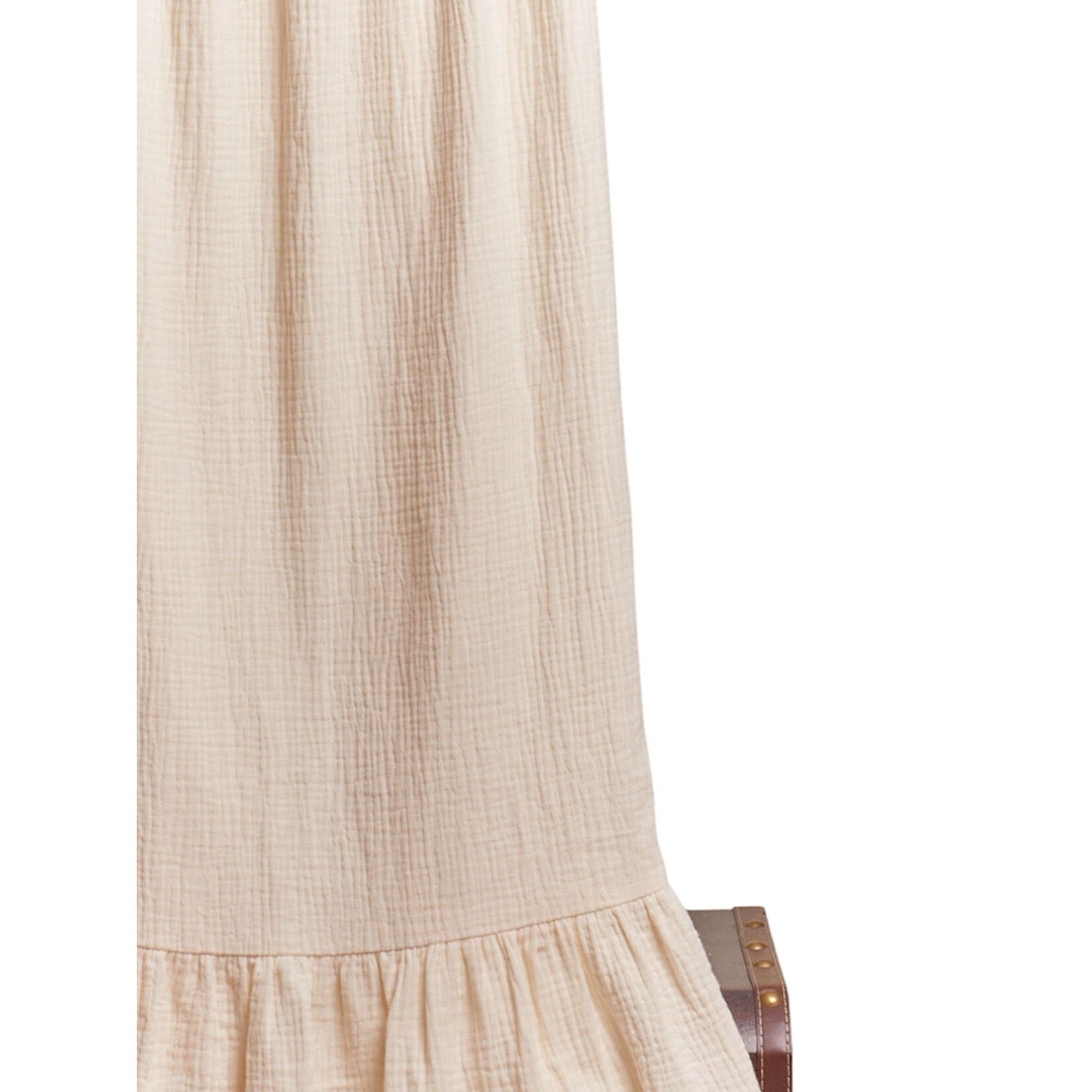 Ivory Spaghetti Strap Ruffle Maxi Dress