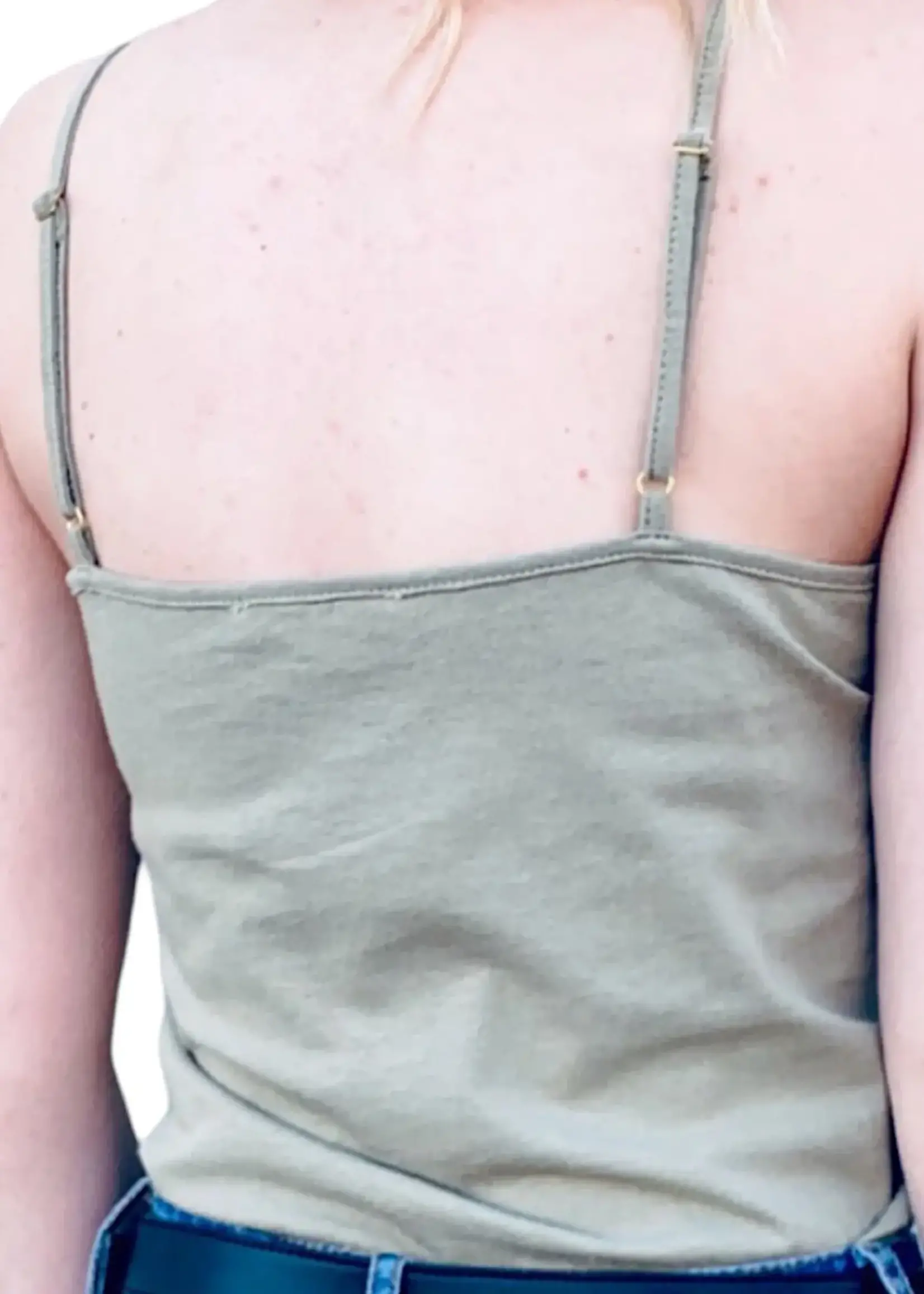 Sage Crochet Detail Cami Knit Top