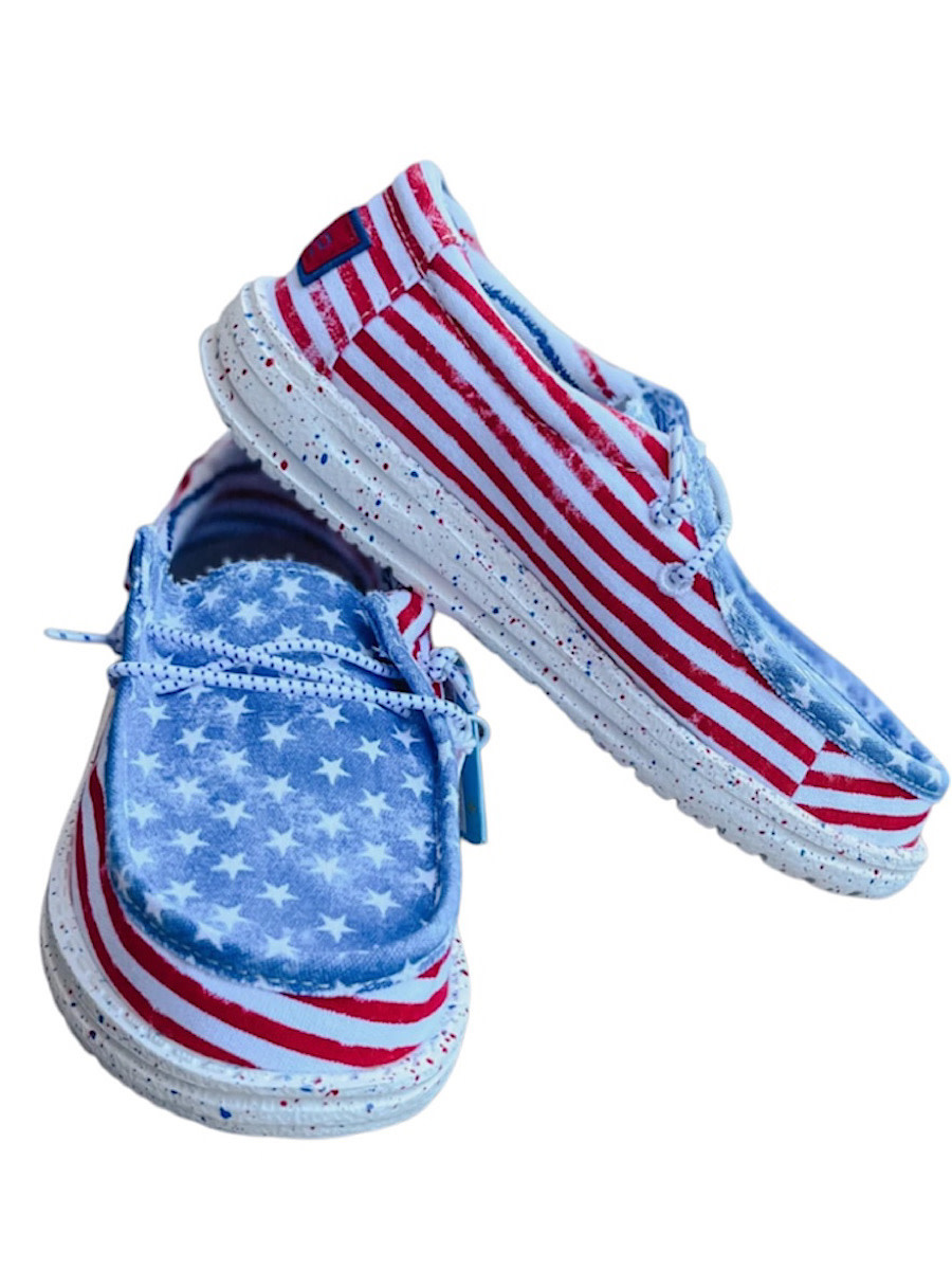 Mens Footwear Hey Dude Stars And Stripes Shoes Hey Dude Wally