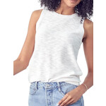 Ivory Sleeveless Round Neck Slub Knit Top