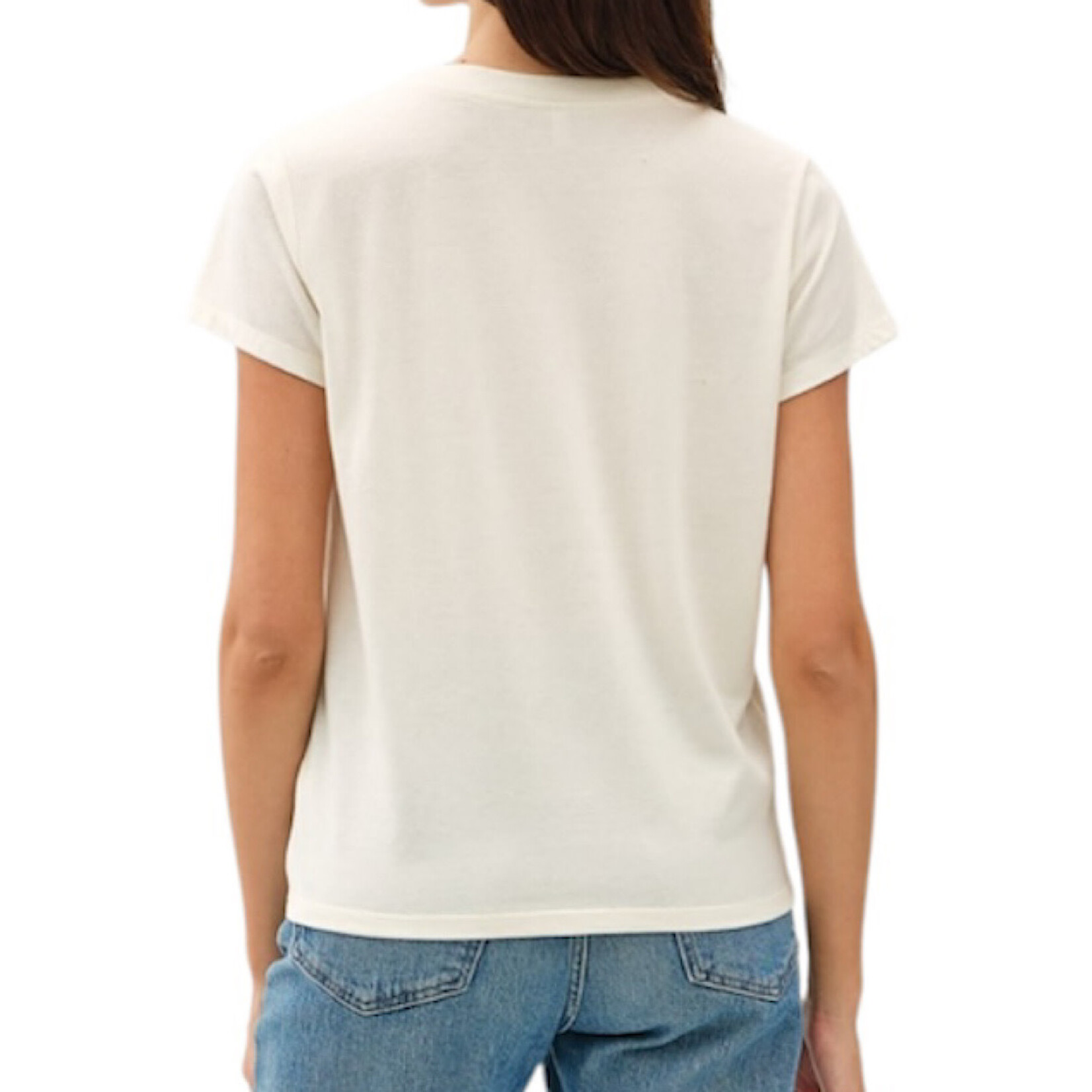 Cotton Colored Ultra Soft Slightly Cropped Basic Tee