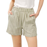 Chive Striped Gauze Short with Pockets
