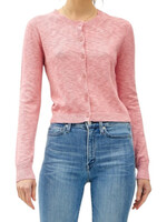 Rose Cotton Slub Button Up Cardigan
