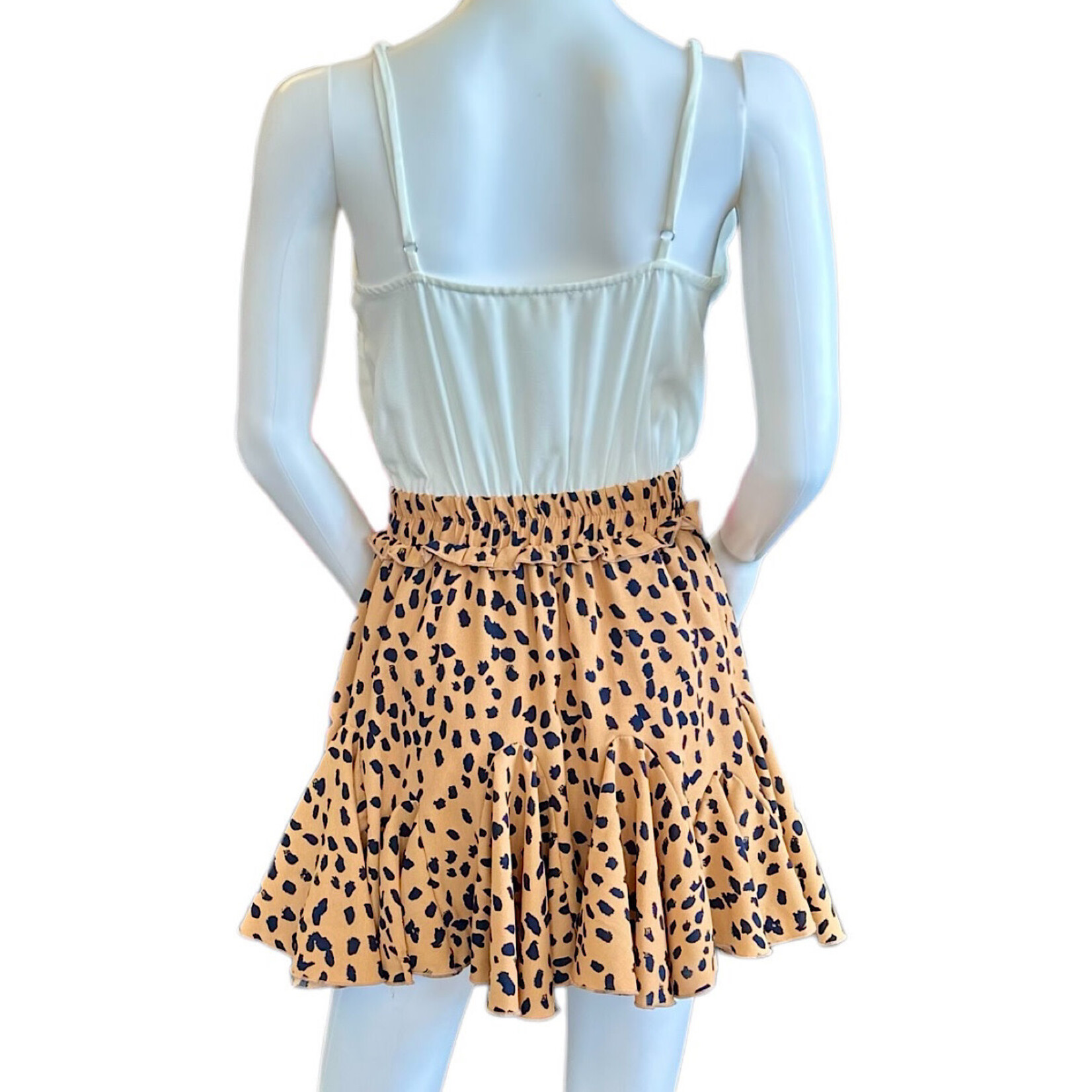 White Cami Leopard Romper Small