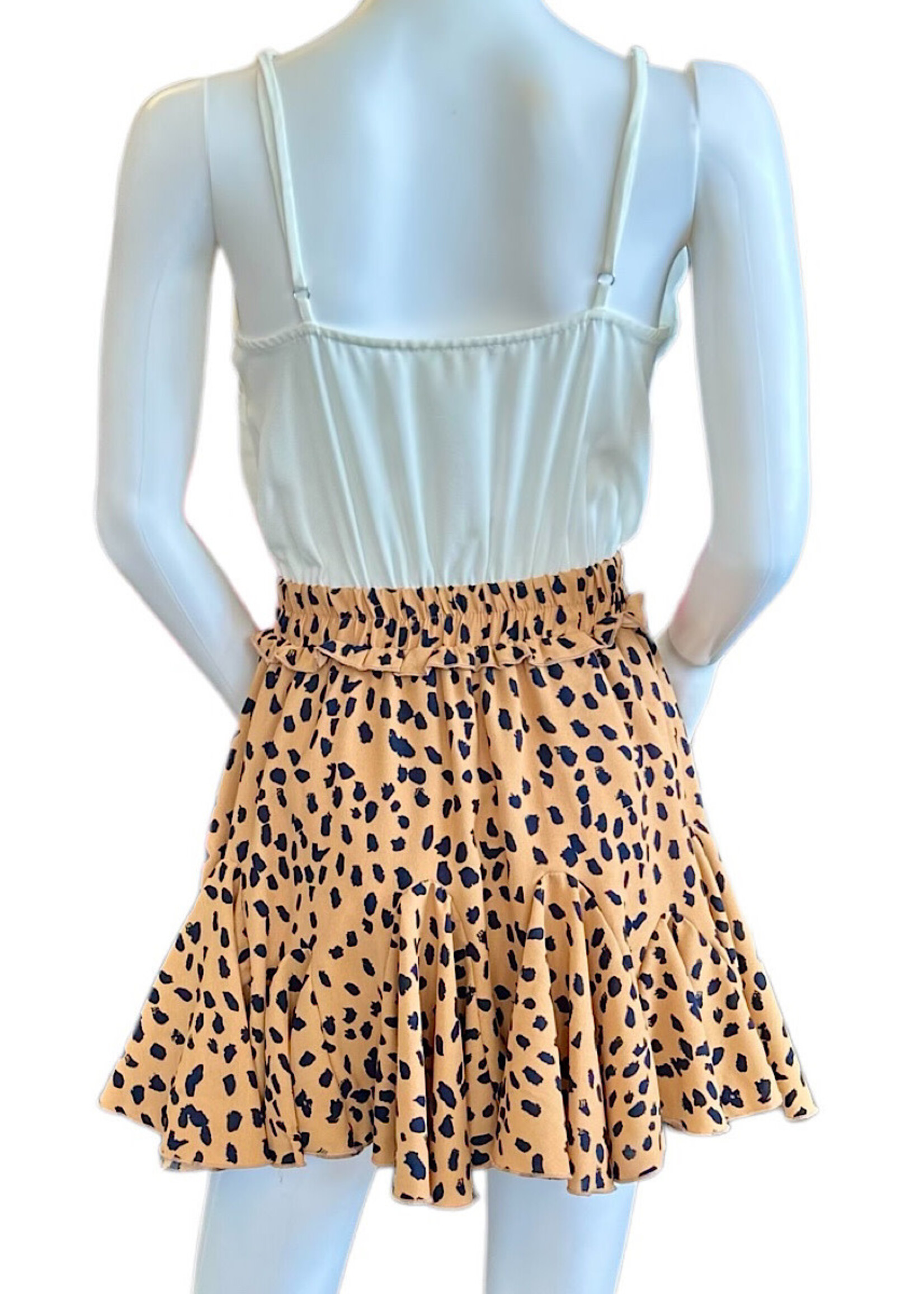 White Cami Leopard Romper Small