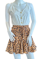 White Cami Leopard Romper Small
