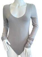 Moon Mist Ribbed L/S Bodysuit with Scoop Neck