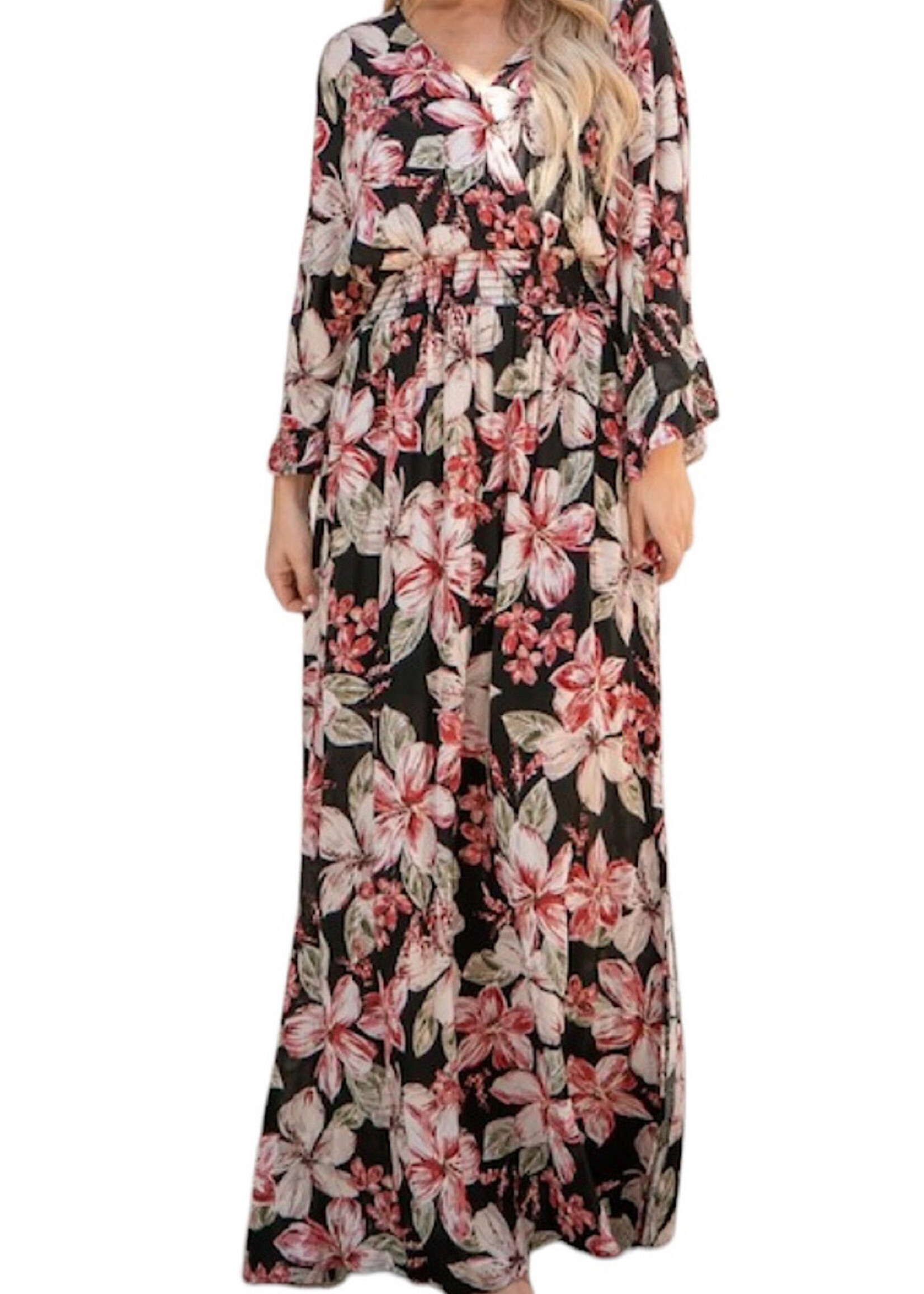 Floral Printed Gauze Maxi Dress