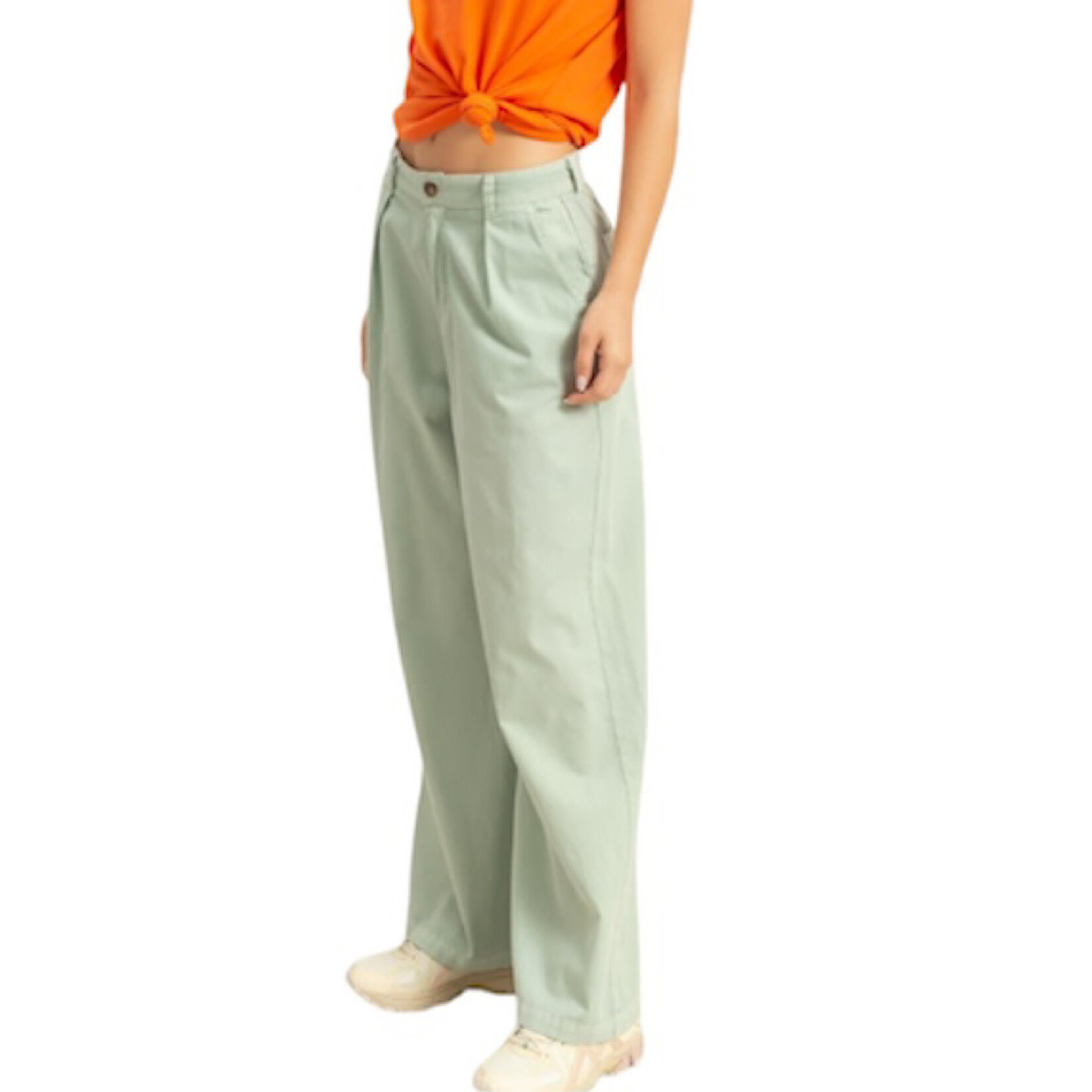 Mint High Waist Basic Wide Leg Pants
