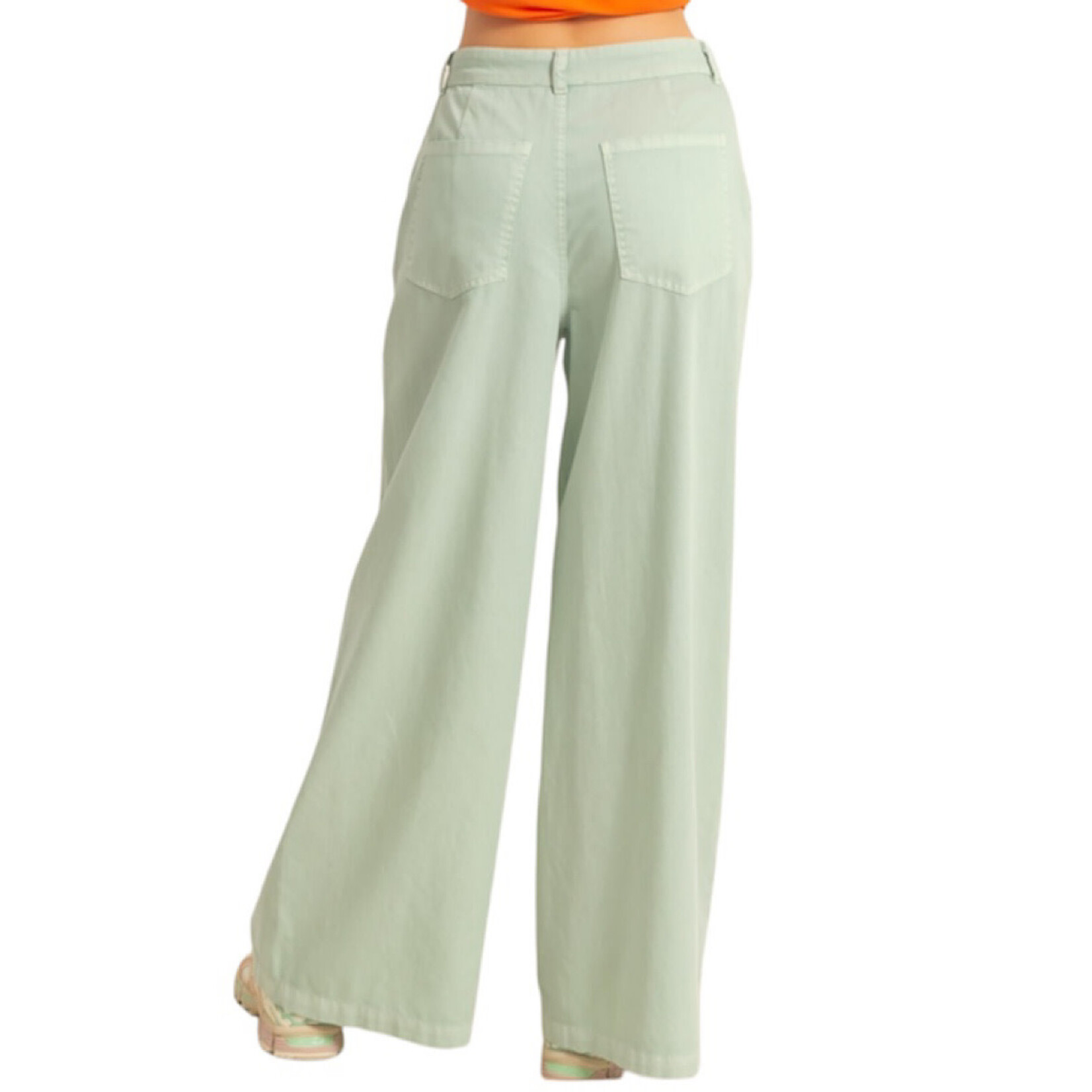 Mint High Waist Basic Wide Leg Pants