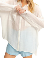 White Button Up Oversized Shirt with Roll Up Sleeves