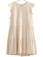 Oatmeal Flutter Sleeve Tiered Mini Dress