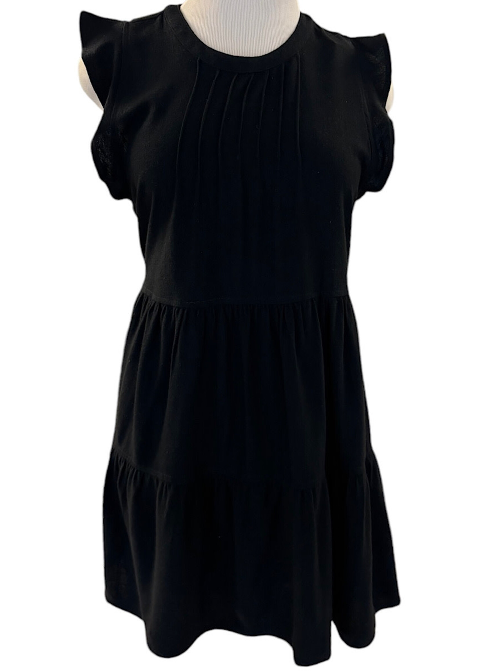 Victoria Black Flutter Sleeve Dress - size SMALL (FINAL SALE)