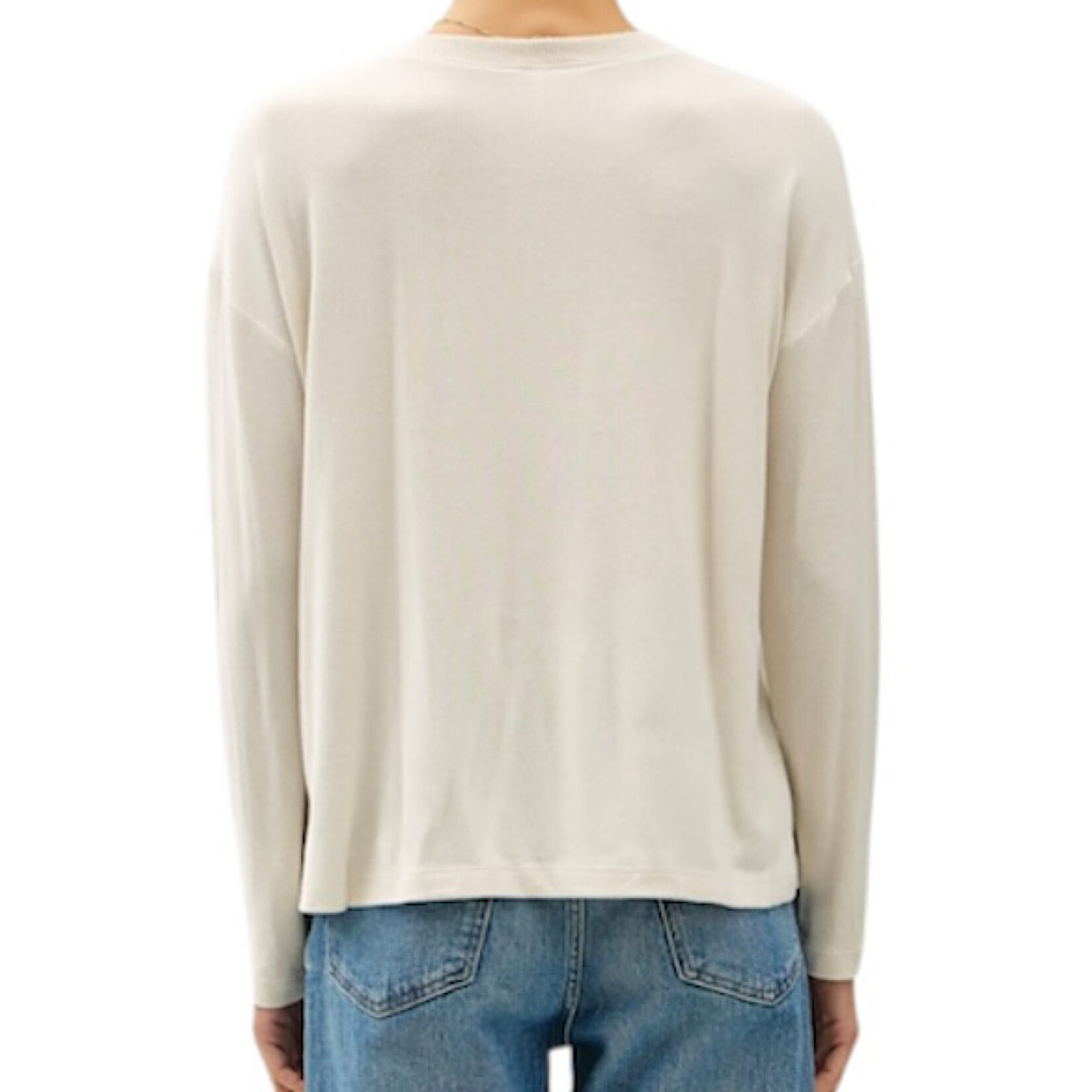 Oatmeal Ultra Soft Basic Long Sleeve Top with Henley Button Detail
