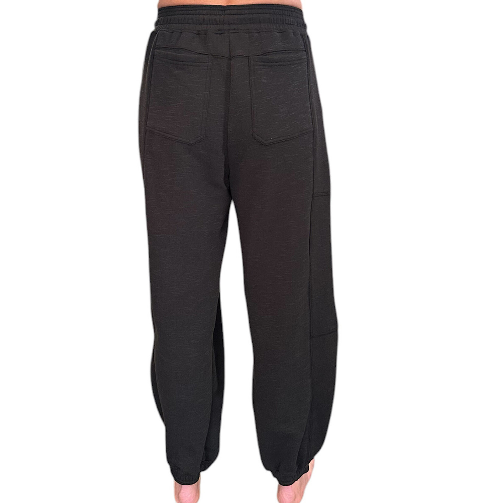 Black Drawstring Waist Jogger Sweatpants