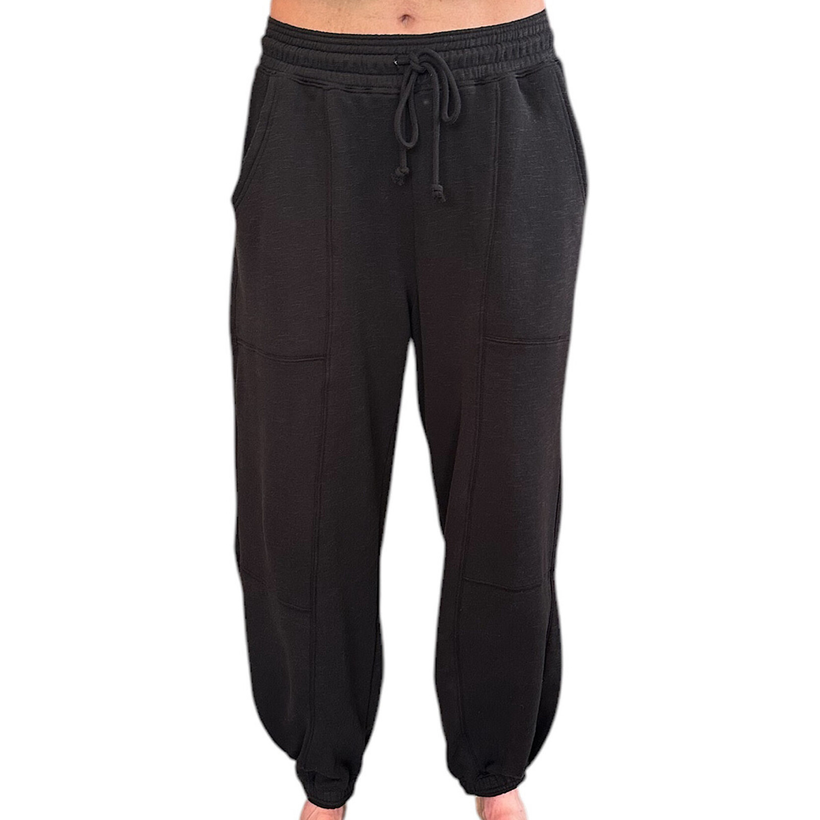 Black Drawstring Waist Jogger Sweatpants