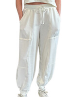 Whip Cream Drawstring Waist Jogger Sweatpants
