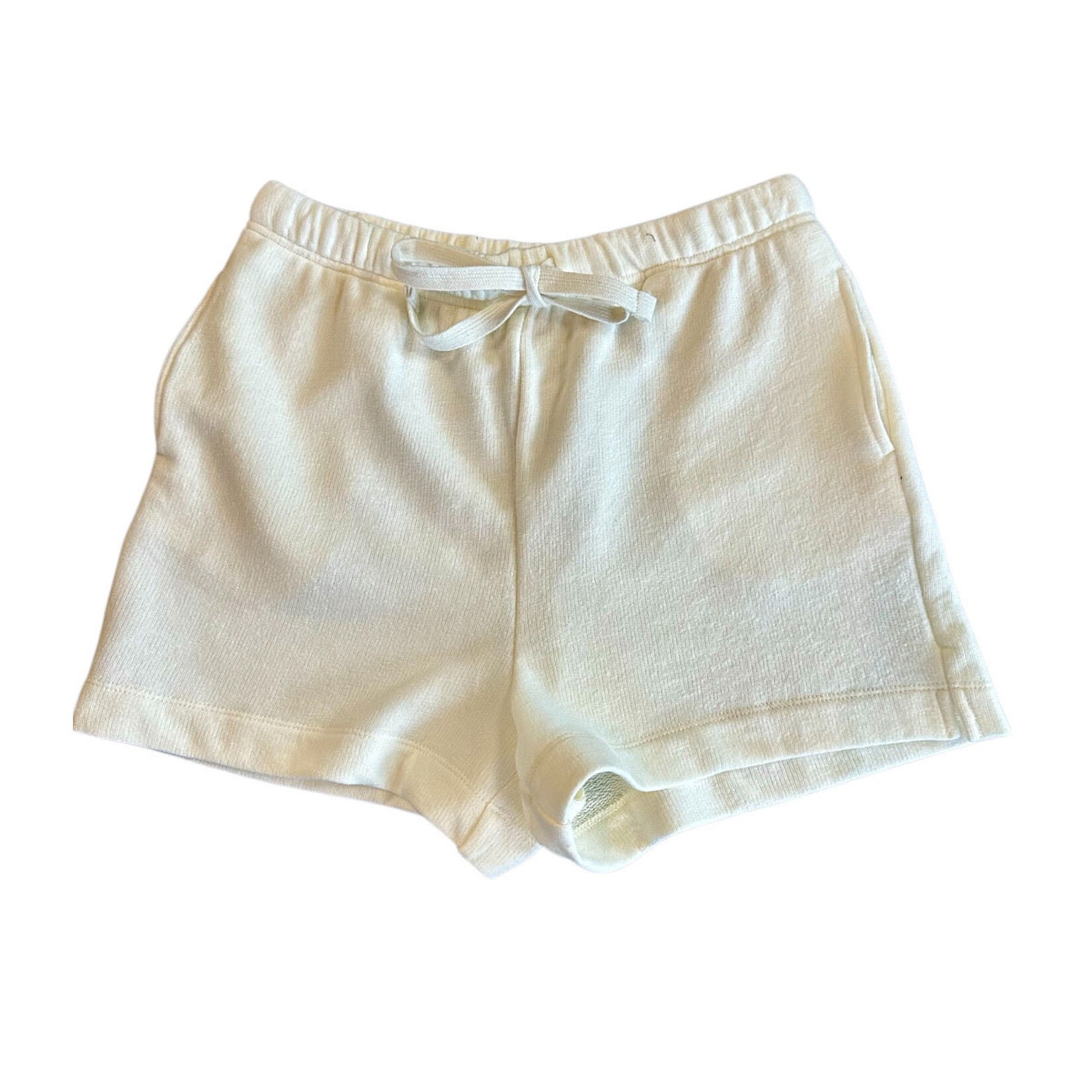 Whip Cream Flowy Shorts with Elastic Waist