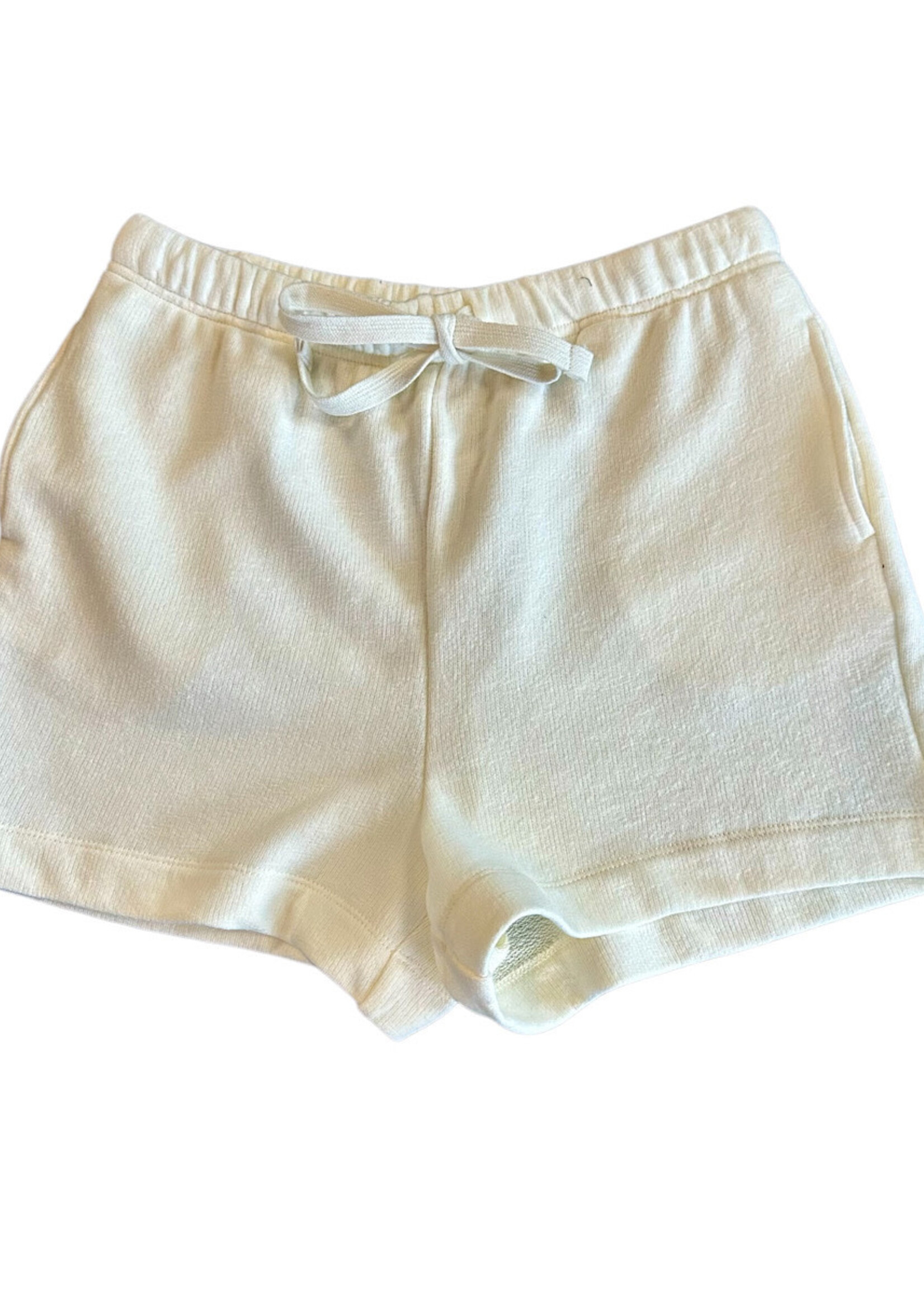 Whip Cream Flowy Shorts with Elastic Waist