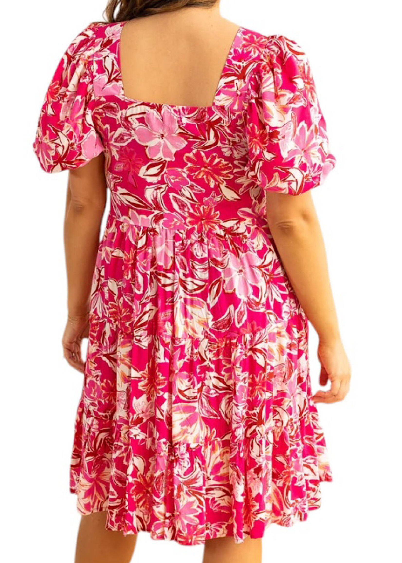 Pink Floral Dolly Doll Dress
