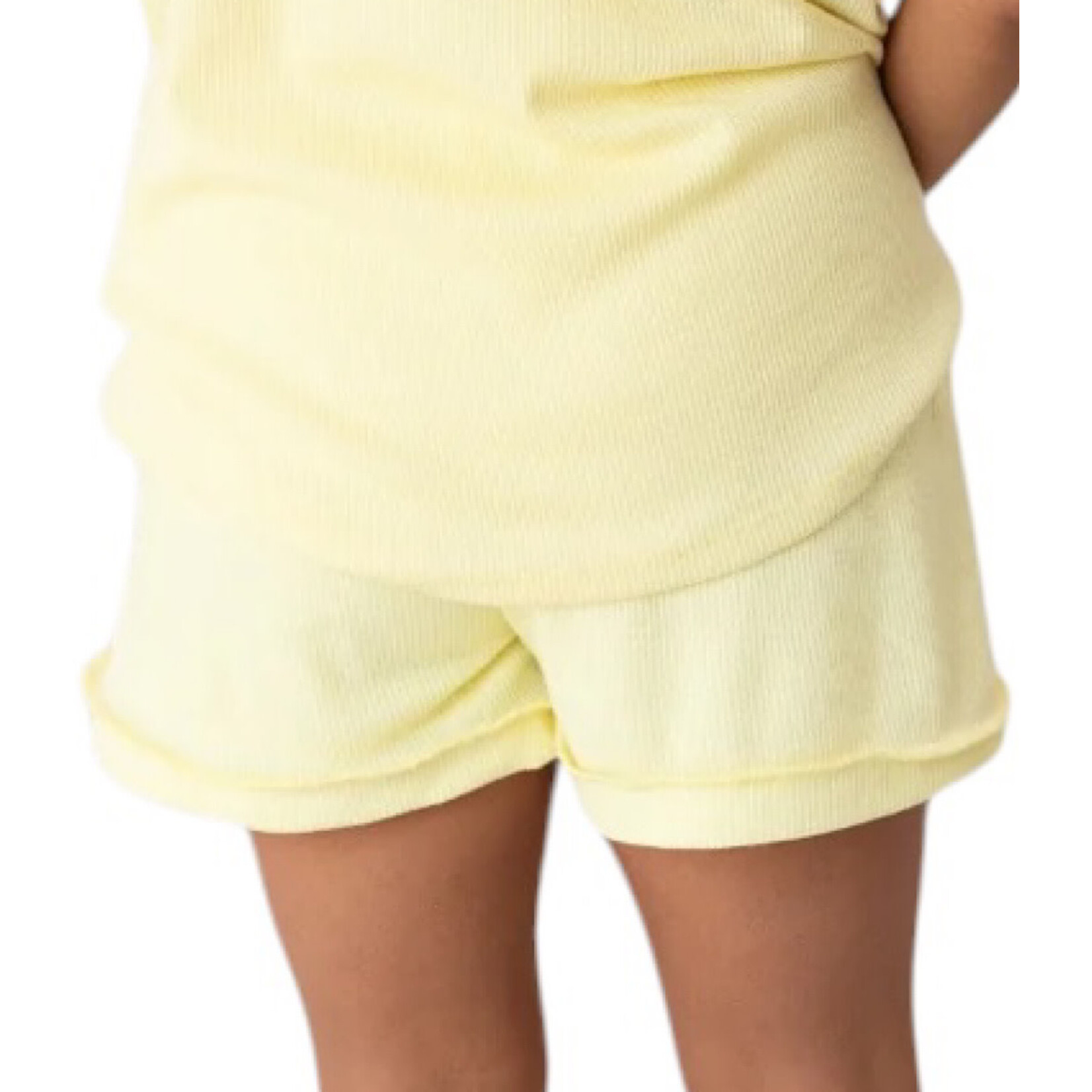 Yellow Waffle Knit Shorts