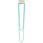 Double Wrap Beaded Slate Blue Necklace
