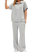 Grey S/S Quarter Zip & Pant Modal Set