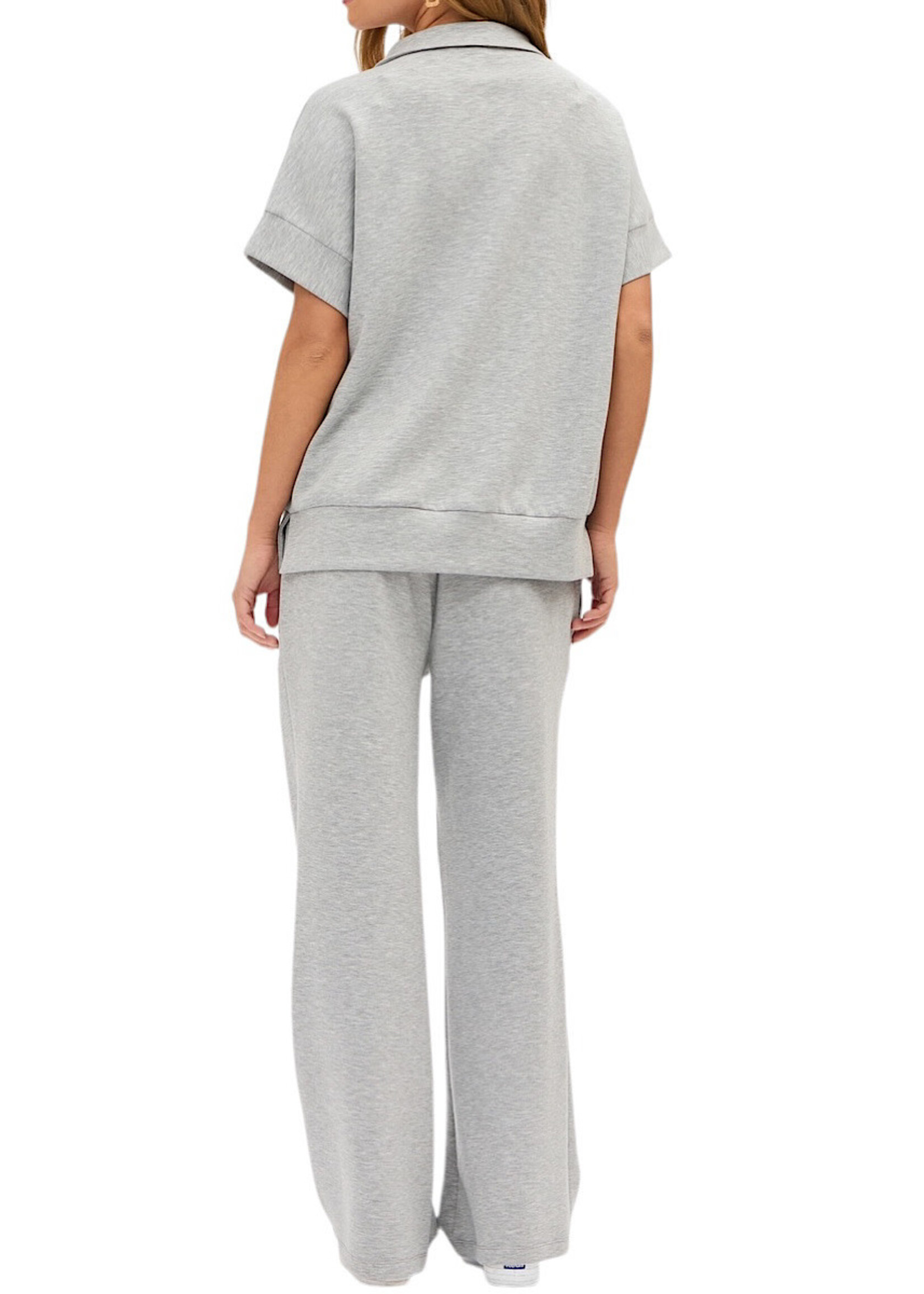 Grey S/S Quarter Zip & Pant Modal Set