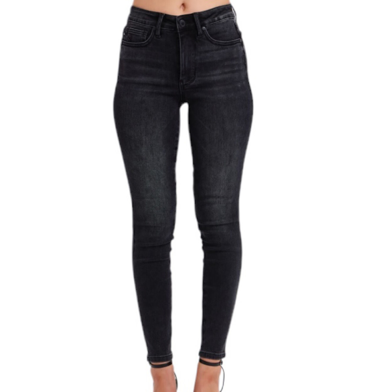 Judy Blue JB88878 Mid Rise  Black Tummy Control Skinny