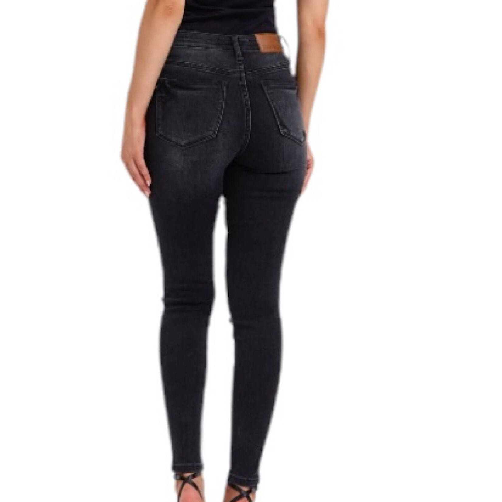 Judy Blue JB88878 Mid Rise  Black Tummy Control Skinny