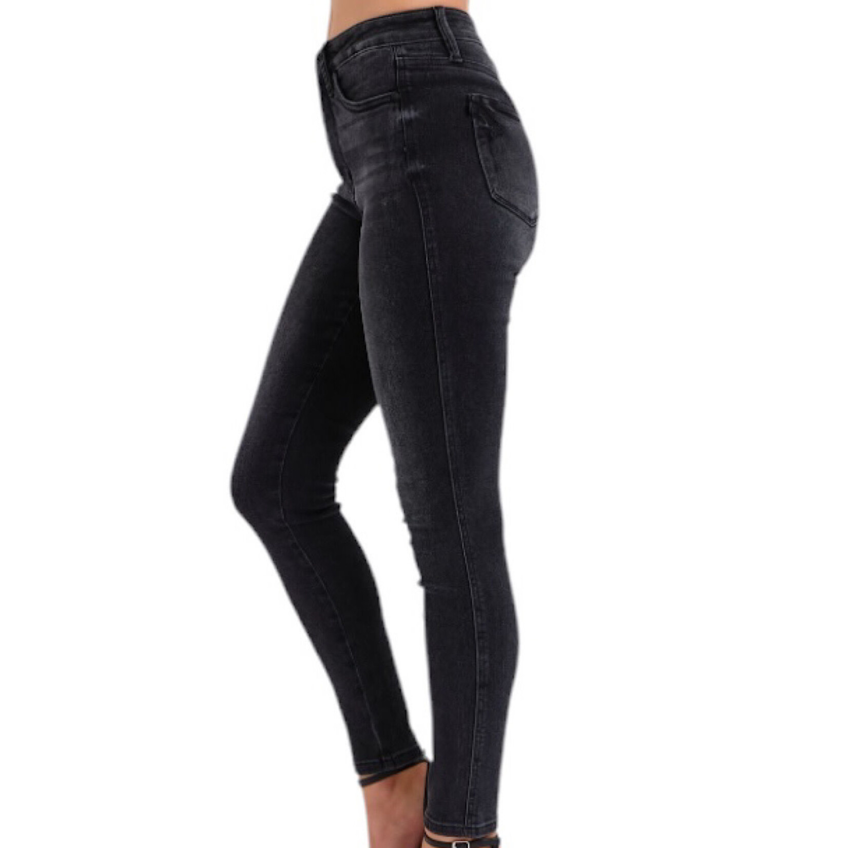 Judy Blue JB88878 Mid Rise  Black Tummy Control Skinny
