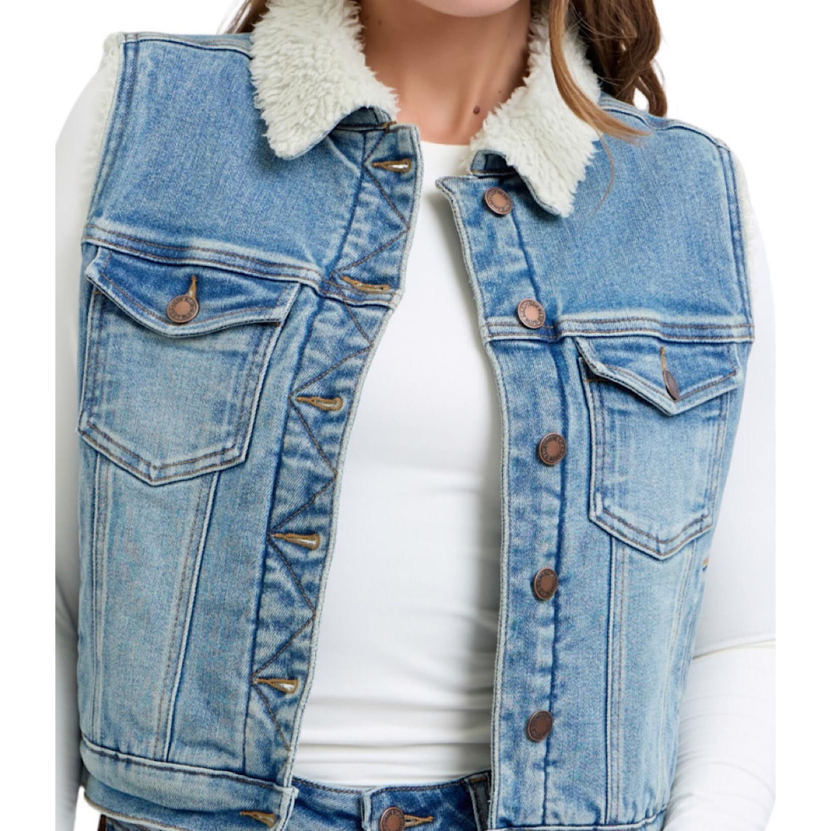 Judy Blue JB7880 Shearling Lined Vest