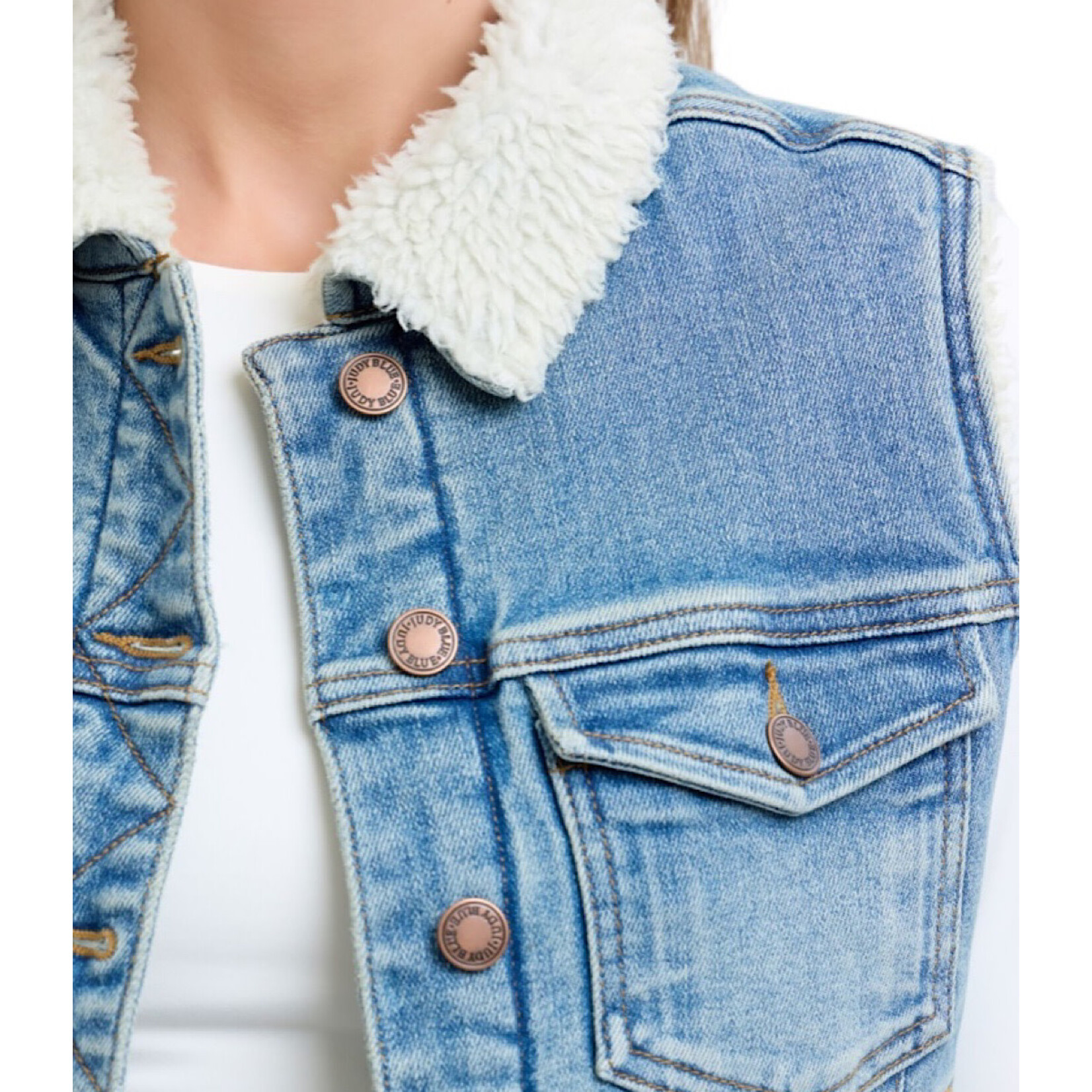 Judy Blue JB7880 Shearling Lined Vest