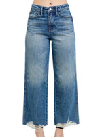 Judy Blue JB88963 H/W Ridge Destroy Hem Crop Wide Jean
