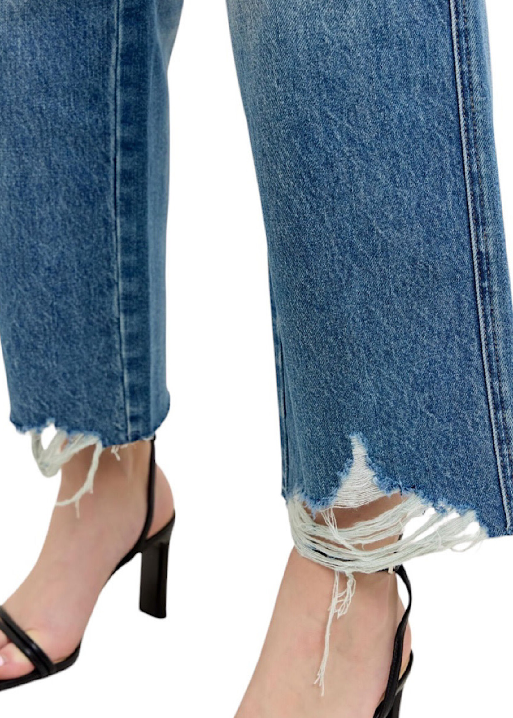 Judy Blue JB88963 H/W Ridge Destroy Hem Crop Wide Jean