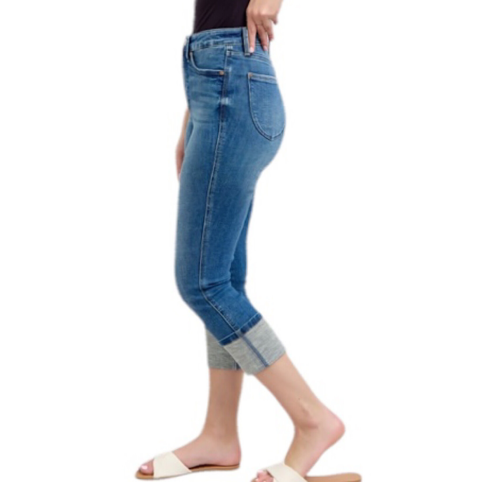 Judy Blue JB78114 H/W Tummy Control Cuff Capri/Crop 27" Jean