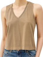 Coffee V-Neck Slightly Cropped Basic Tank