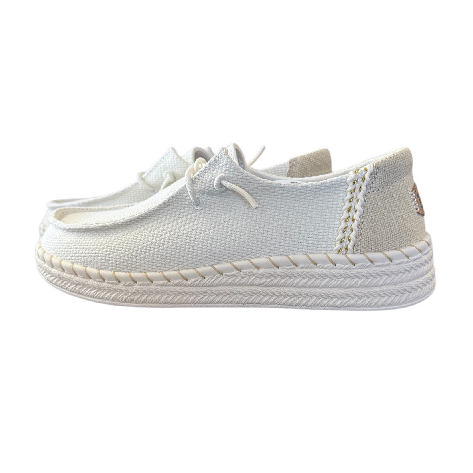 Hey Dude Hey Dude Wendy Espadrille Woven White Womens