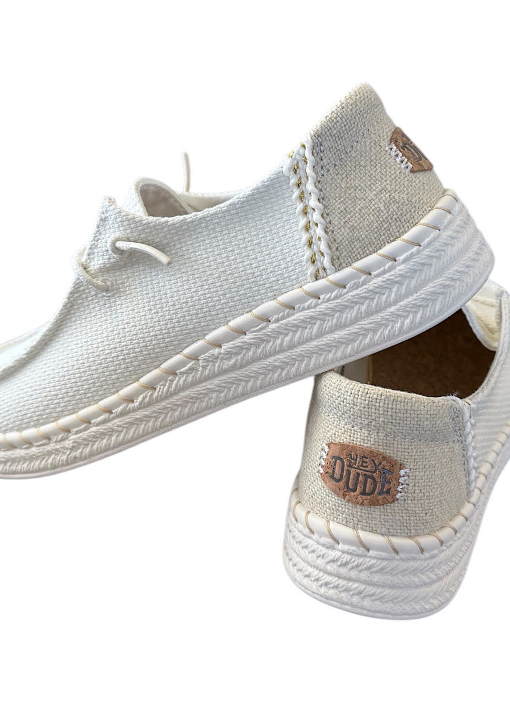 Hey Dude Hey Dude Wendy Espadrille Woven White Womens
